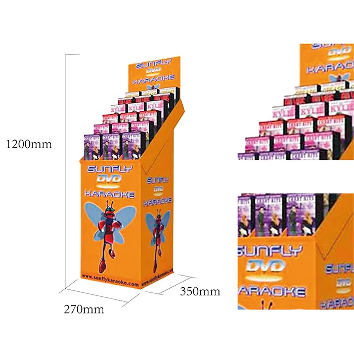 Cardboard 5-Tier Step CD Display Stand For Book/Magazine/Cards